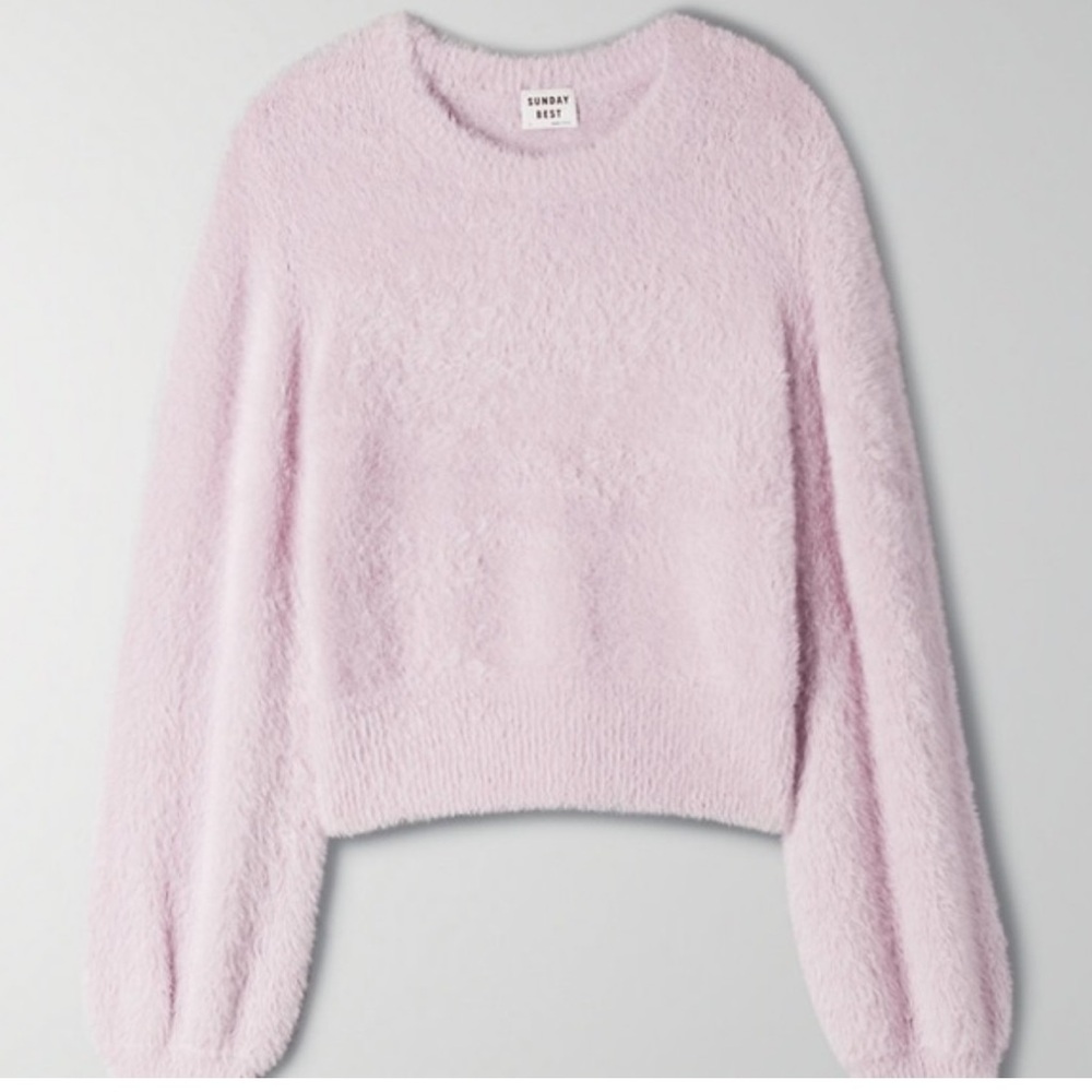 SUNDAY BEST Cotton Candy Pink Fuzzy Kitten Sweater
